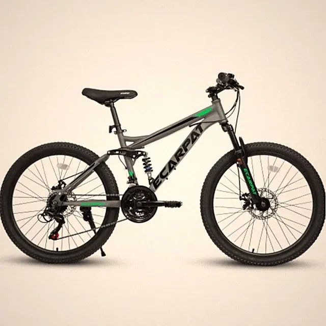 24"Full Suspension Mountain Bike 21-Speed Gear Indicator Dual Disc Brake Bicycle