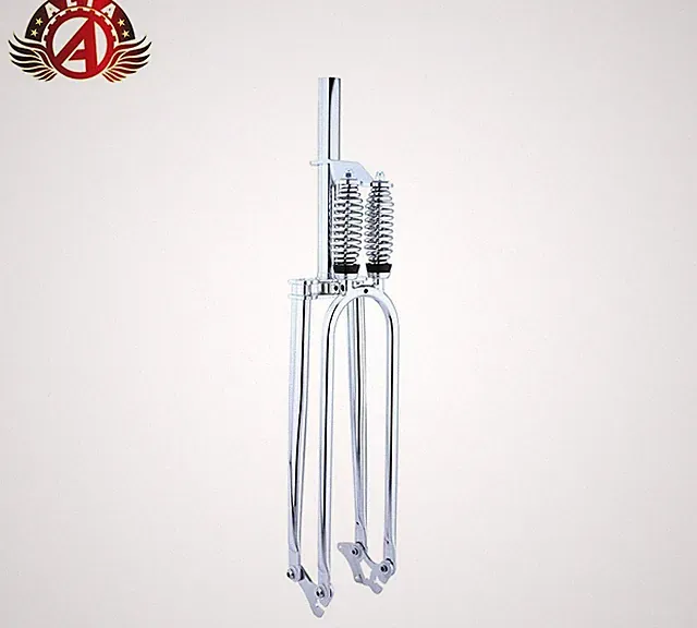 26" Dual Spring Disc Option Fork 1-1/8" Threadless Bicycle Cruiser Fork CHROME.
