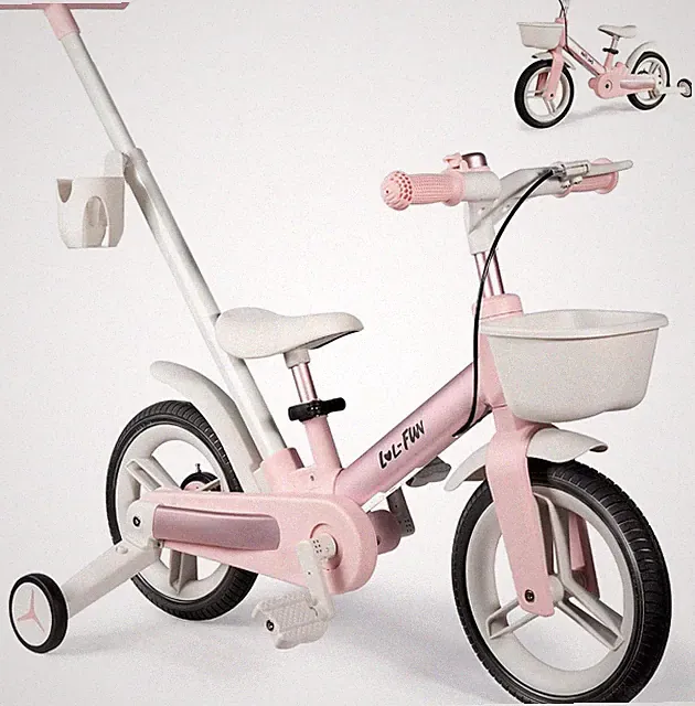 6-in-1 Toddler Bike with Push Handle, Training Wheels & Pedals for Ages 2-4