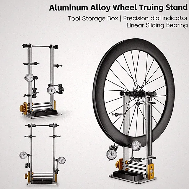 Bike Wheel Truing Stand Indicator Dual Gauge Tire Rims Wheel Bicycle Repair Tool