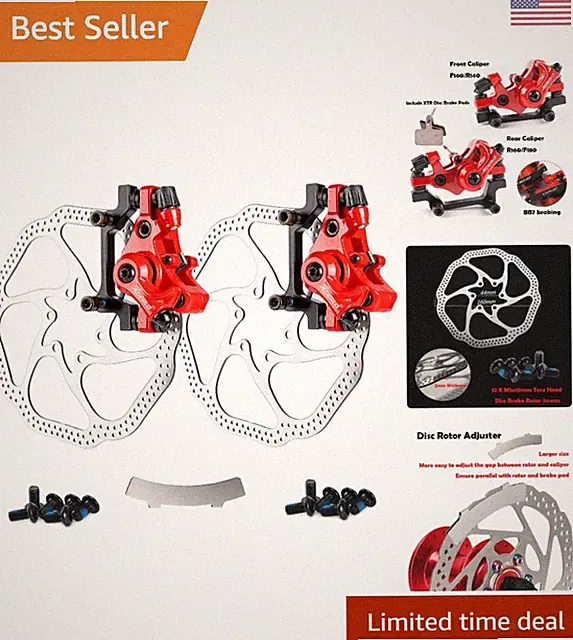 Durable Bike Disc Brake Kit: Stainless Steel, Aluminum, Includes 160mm Rotors