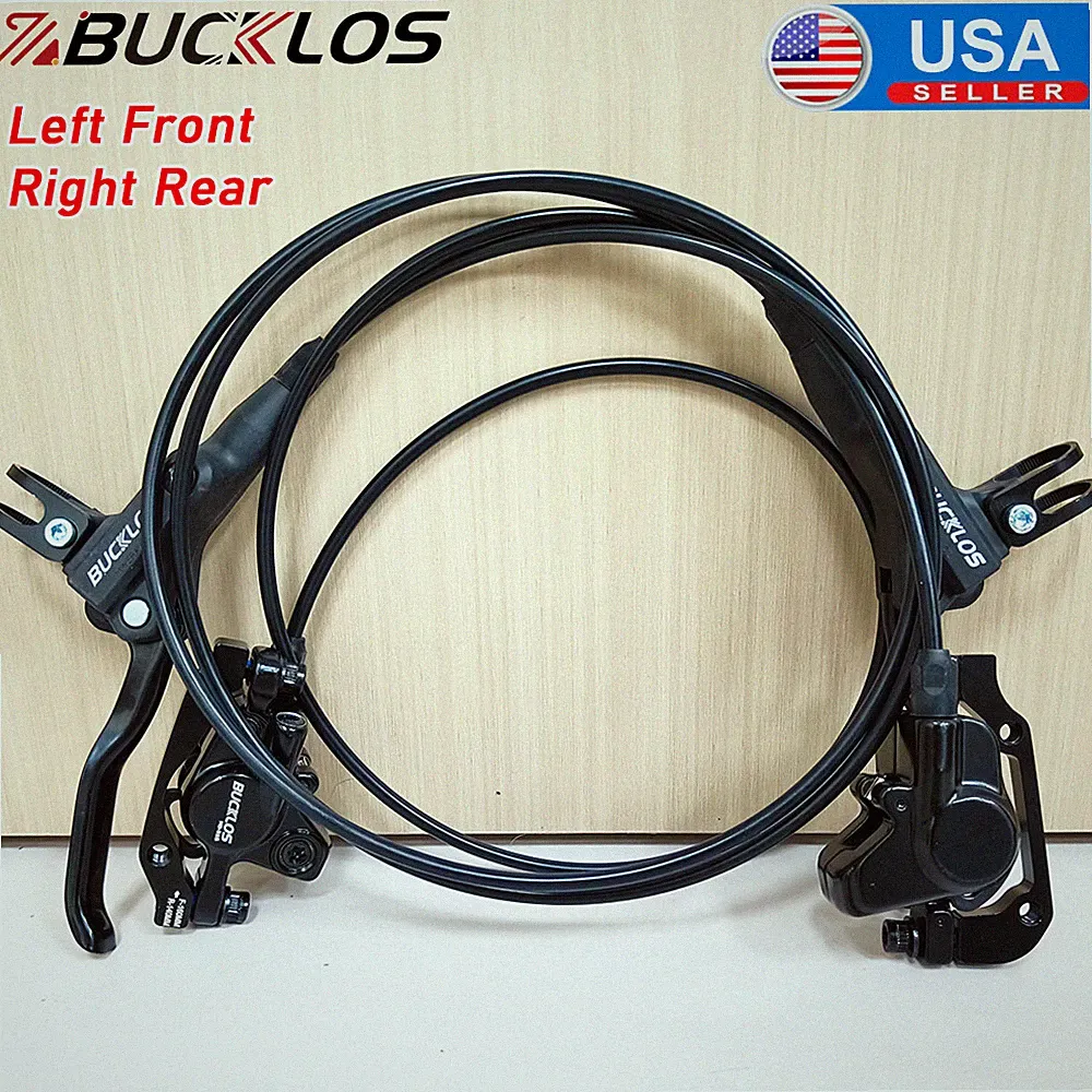 Front+Rear Hydraulic Disc Brake Set Levers 2-Piston Bicycle Oil Brake 800/1550mm