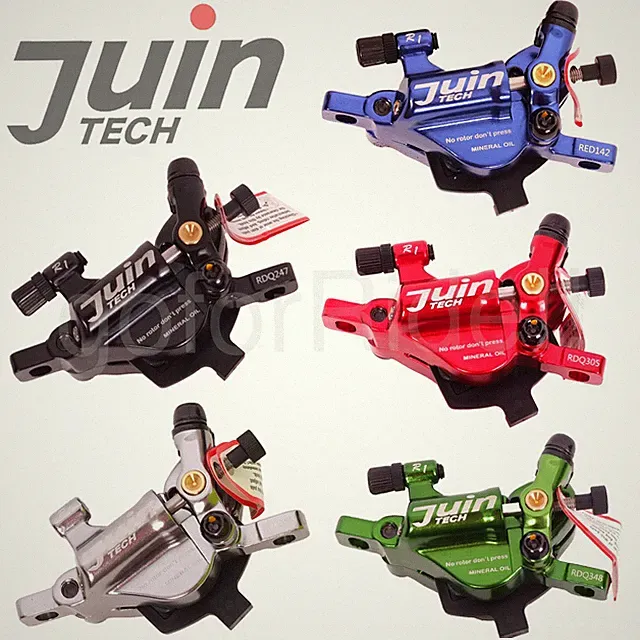 Juin Tech R1 Hydraulic Road/CX Bike Disc BrakeSet Dual Side Front+Rear Gray
