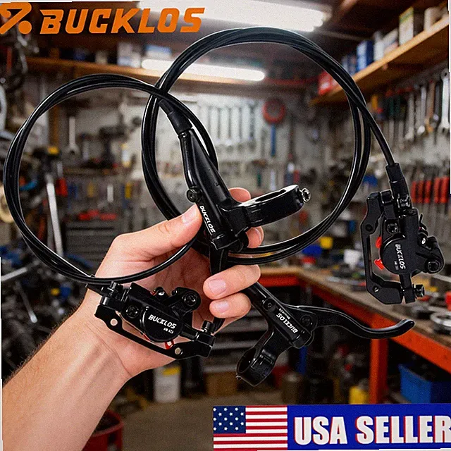 Pair MTB Hydraulic Disc Brake Set Left Front & Right Rear Dual Piston Bike Brake