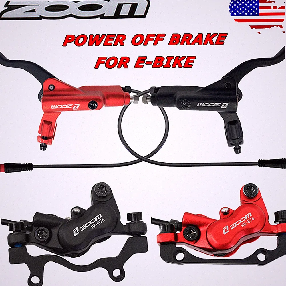 ZOOM HB-876E 4-Pistons Hydraulic Disc Brakes Front&Rear E-Bike Power-Off 160mm